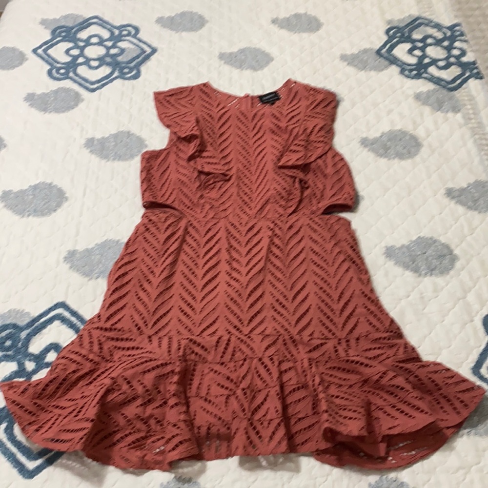 Bardot Dress Size 16- Terracotta